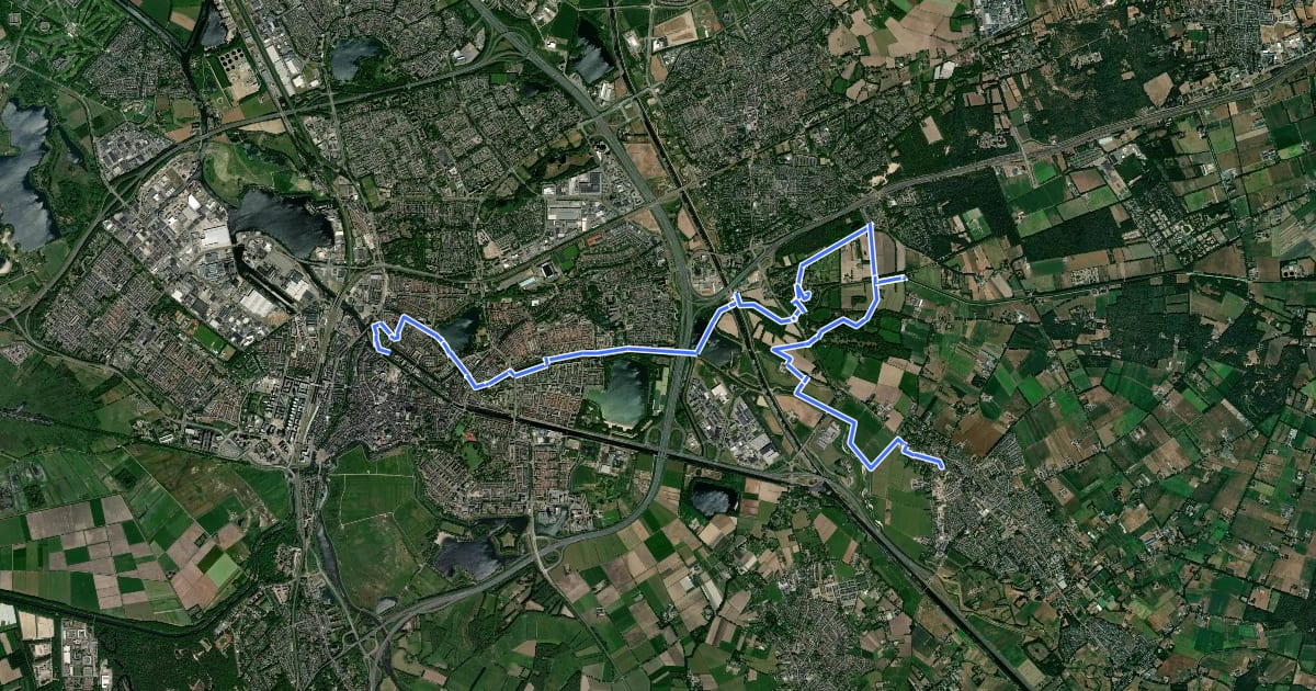 Маршрут Langs de Brabantse Aa route 13:Berlicum-Den Bosch на спутниковом снимке