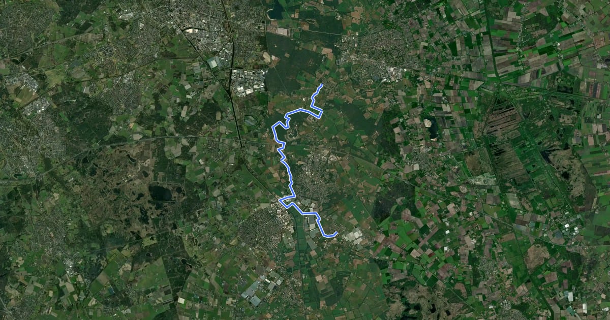 Маршрут Langs de Brabantse Aa route 2: Heusden-Vlierden на спутниковом снимке