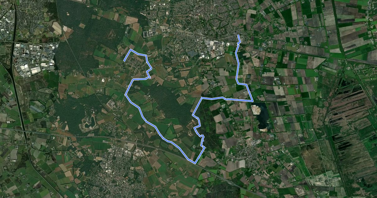 Маршрут Langs de Brabantse Aa route 3: Vlierden-Deurne на спутниковом снимке