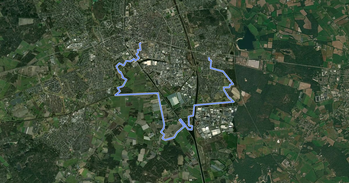 Маршрут Langs de Brabantse Aa route 5: Brouwhuis-Station Helmond на спутниковом снимке