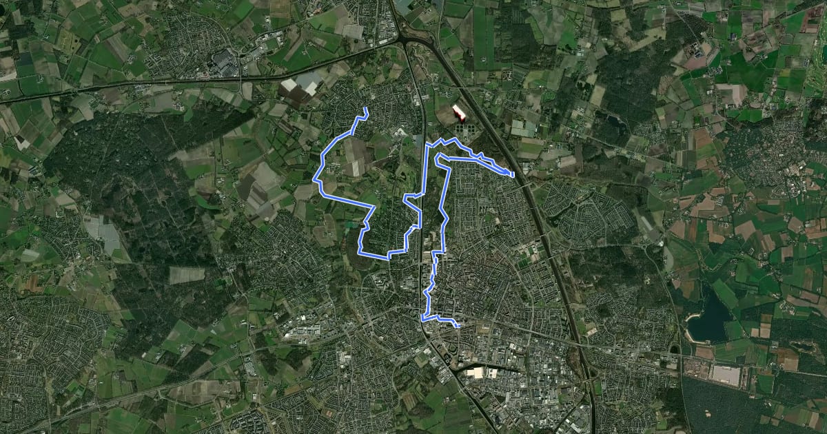 Маршрут Langs de Brabantse Aa route 6: Station Helmond-Aarle-Rixtel на спутниковом снимке