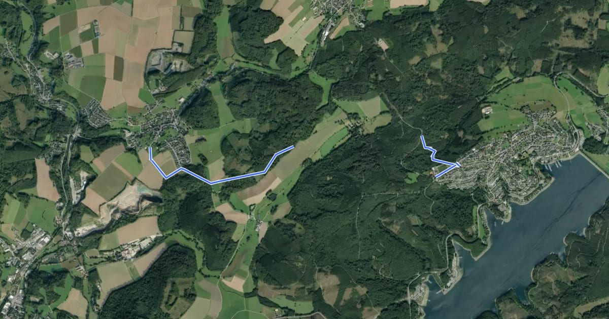 Маршрут Langscheid Rundweg L1 на спутниковом снимке