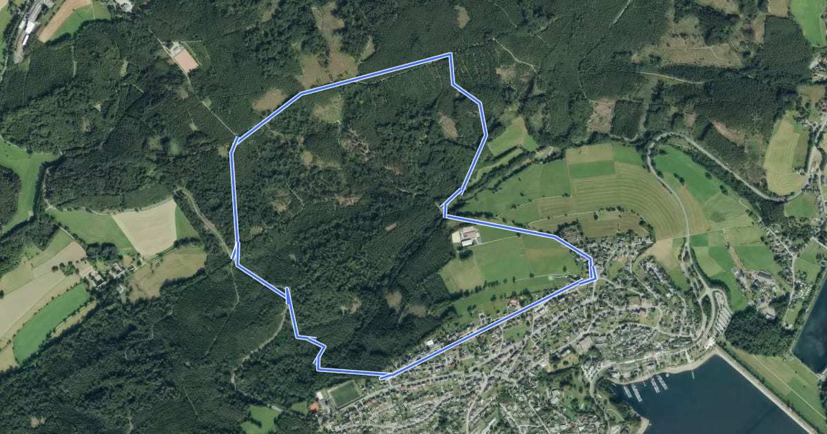 Маршрут Langscheid Rundweg L2 на спутниковом снимке