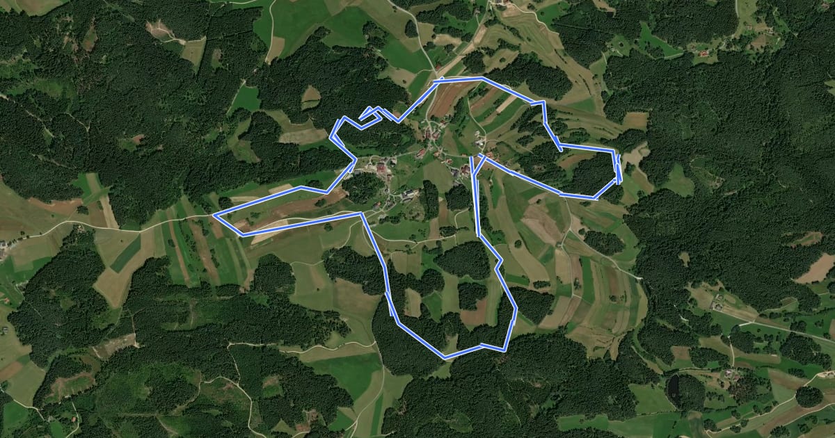 Маршрут Langschlag Opfersteinweg 95 на спутниковом снимке