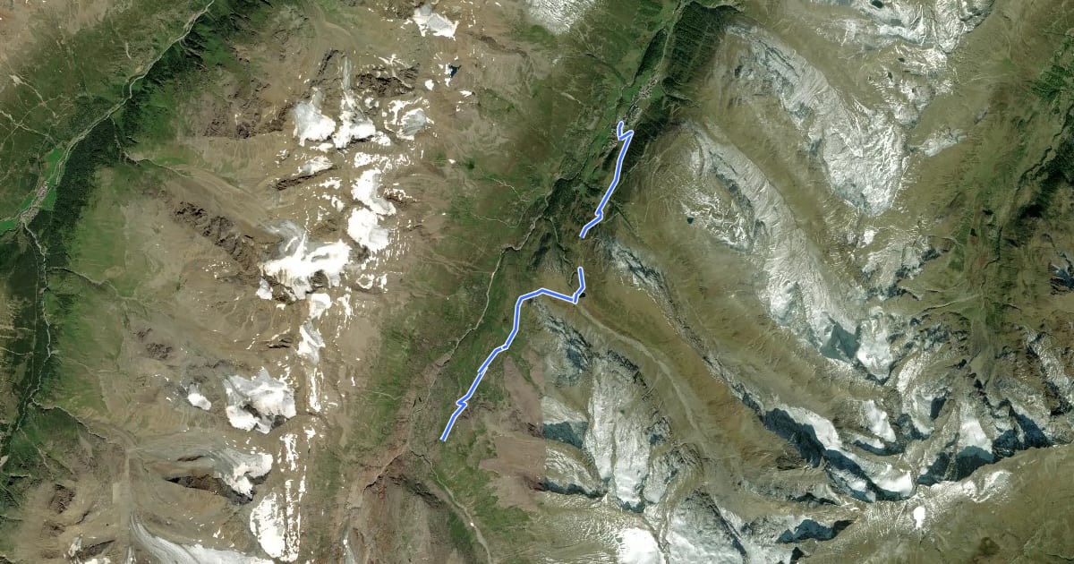 Маршрут Langtalereckhütte на спутниковом снимке