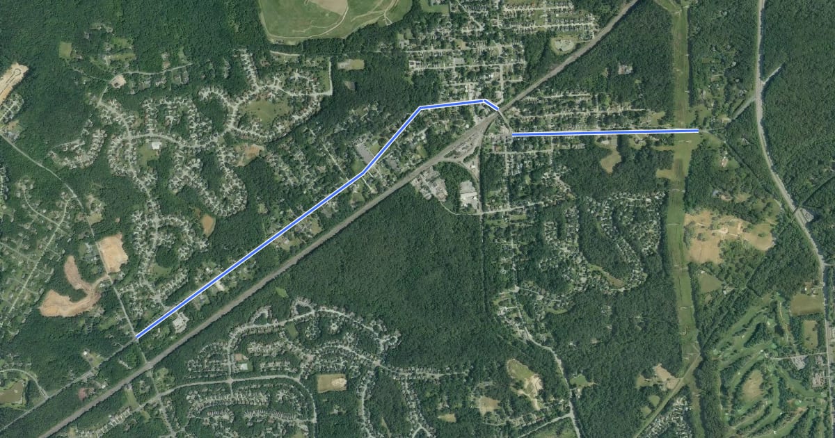 Маршрут Lanham Severn Rd-9th на спутниковом снимке