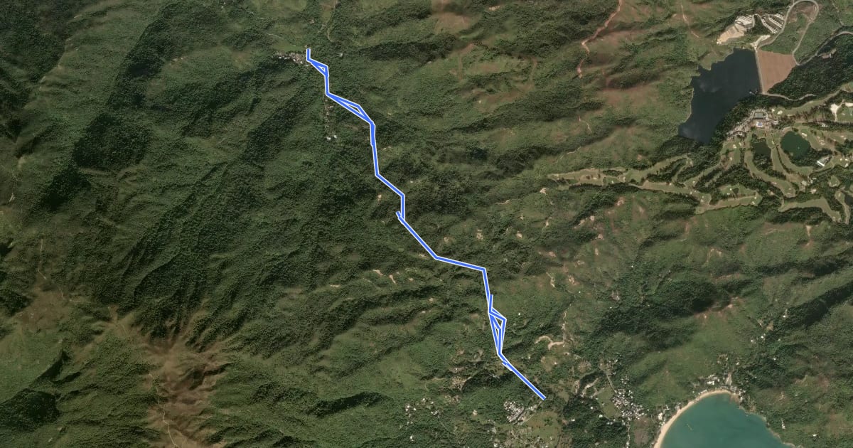 Маршрут Lantau Cycle Tracks (steps in route) на спутниковом снимке