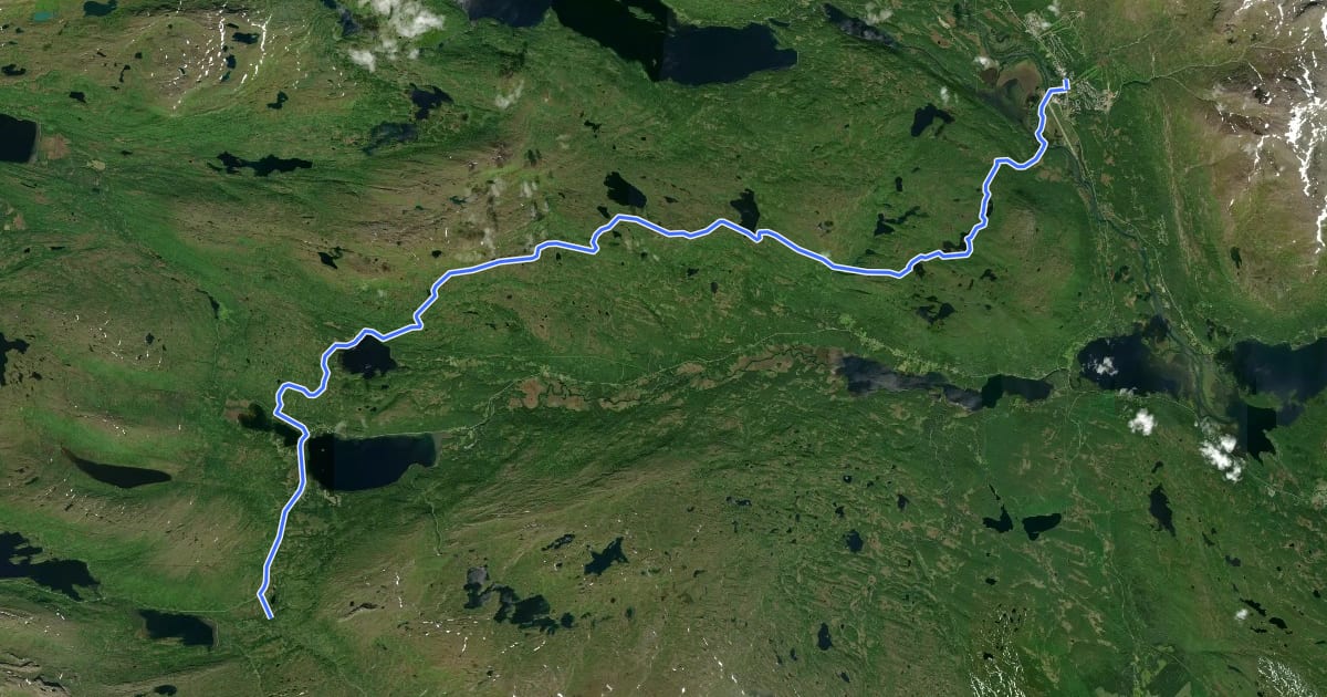 Маршрут Lapplandsleden - Stage 1 на спутниковом снимке
