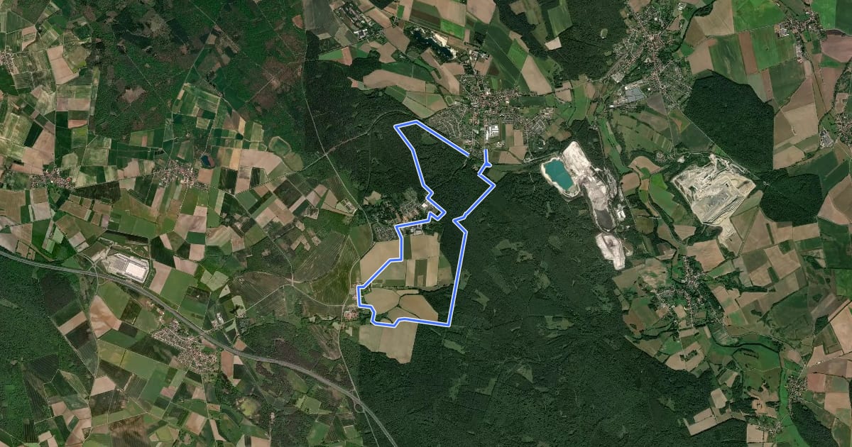 Маршрут Lappwald Rundwanderweg 10 на спутниковом снимке
