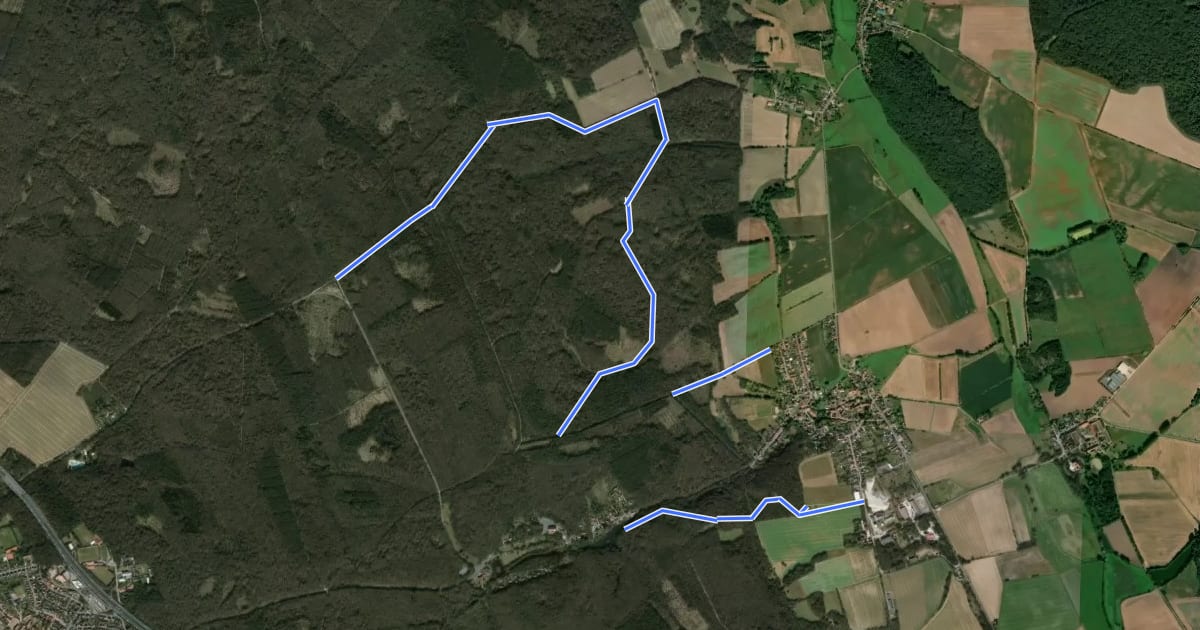 Маршрут Lappwald Rundwanderweg 20 на спутниковом снимке