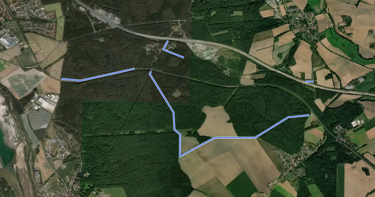 Маршрут Lappwald Rundwanderweg 24 на спутниковом снимке