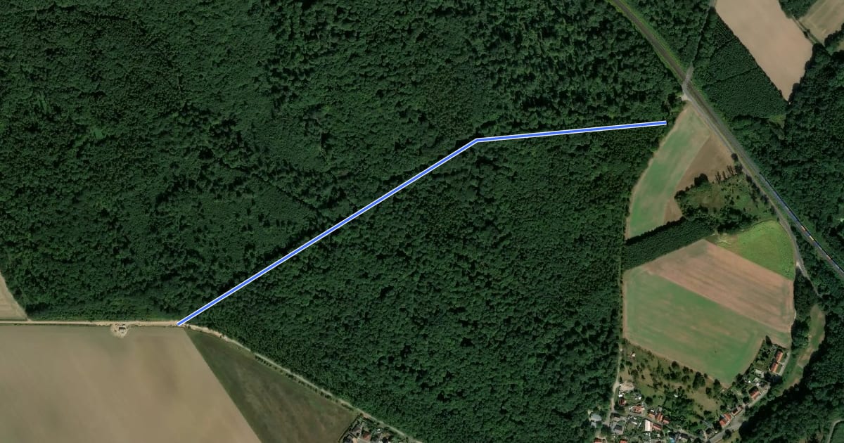 Маршрут Lappwald Rundwanderweg 25 на спутниковом снимке
