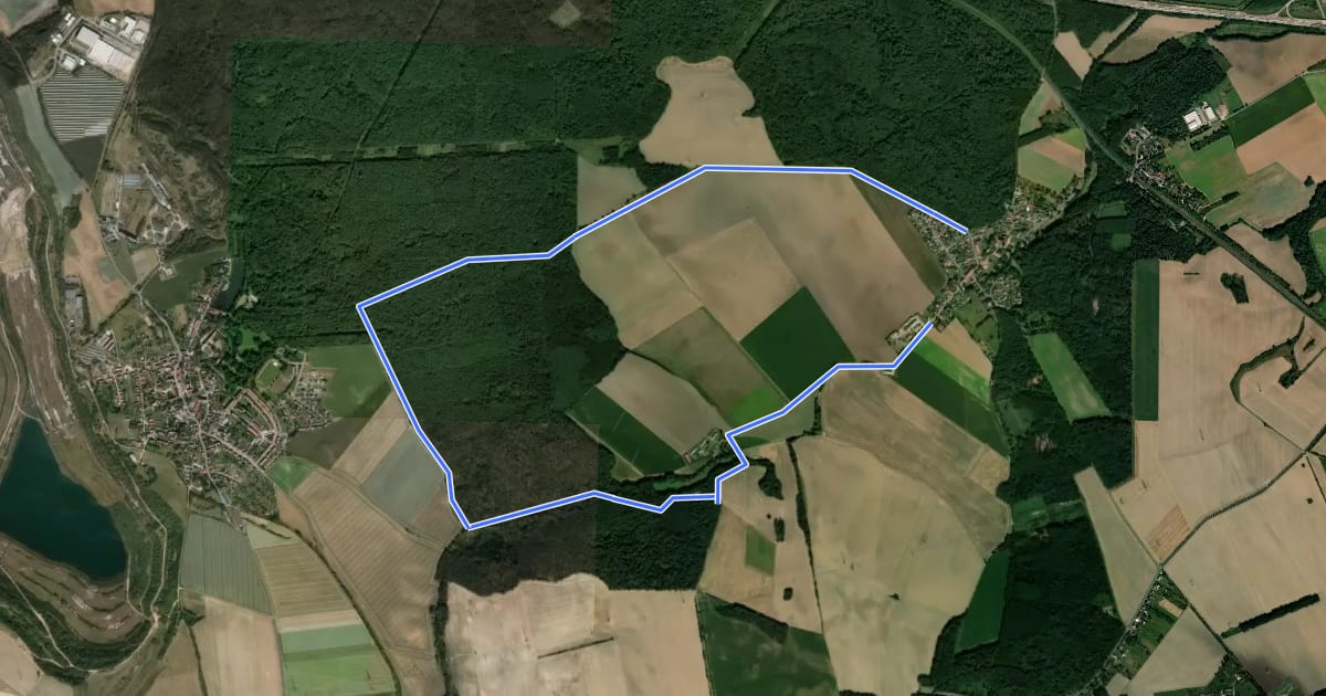 Маршрут Lappwald Rundwanderweg 26 на спутниковом снимке
