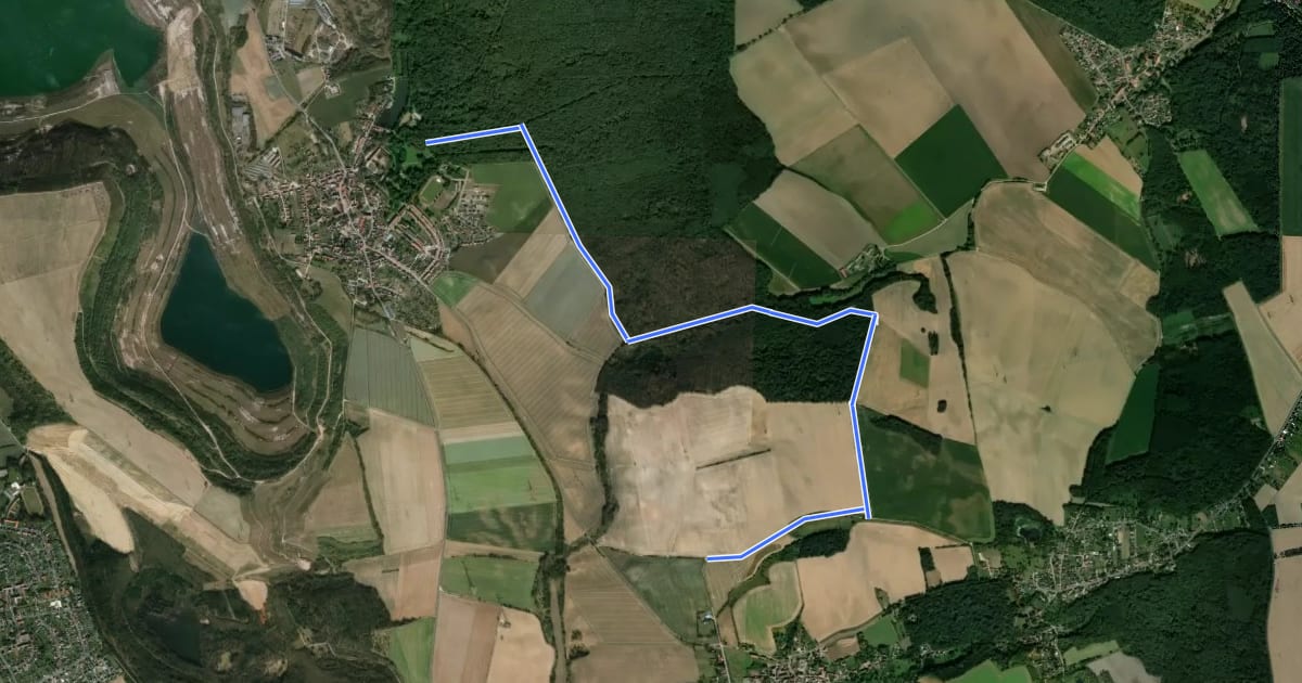 Маршрут Lappwald Rundwanderweg 27 на спутниковом снимке