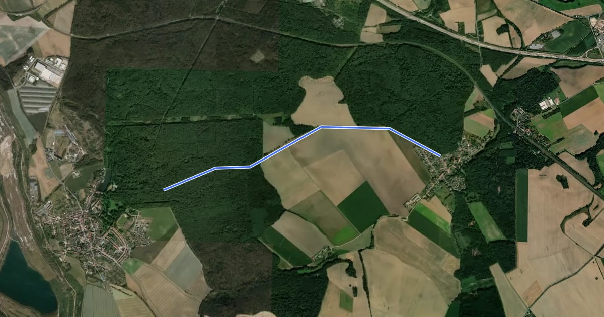 Маршрут Lappwald Rundwanderweg 28 на спутниковом снимке