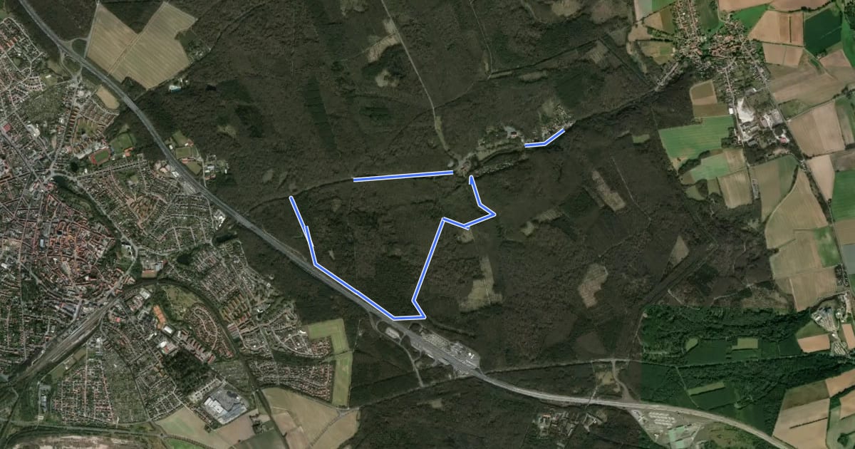 Маршрут Lappwald Rundwanderweg 3 на спутниковом снимке