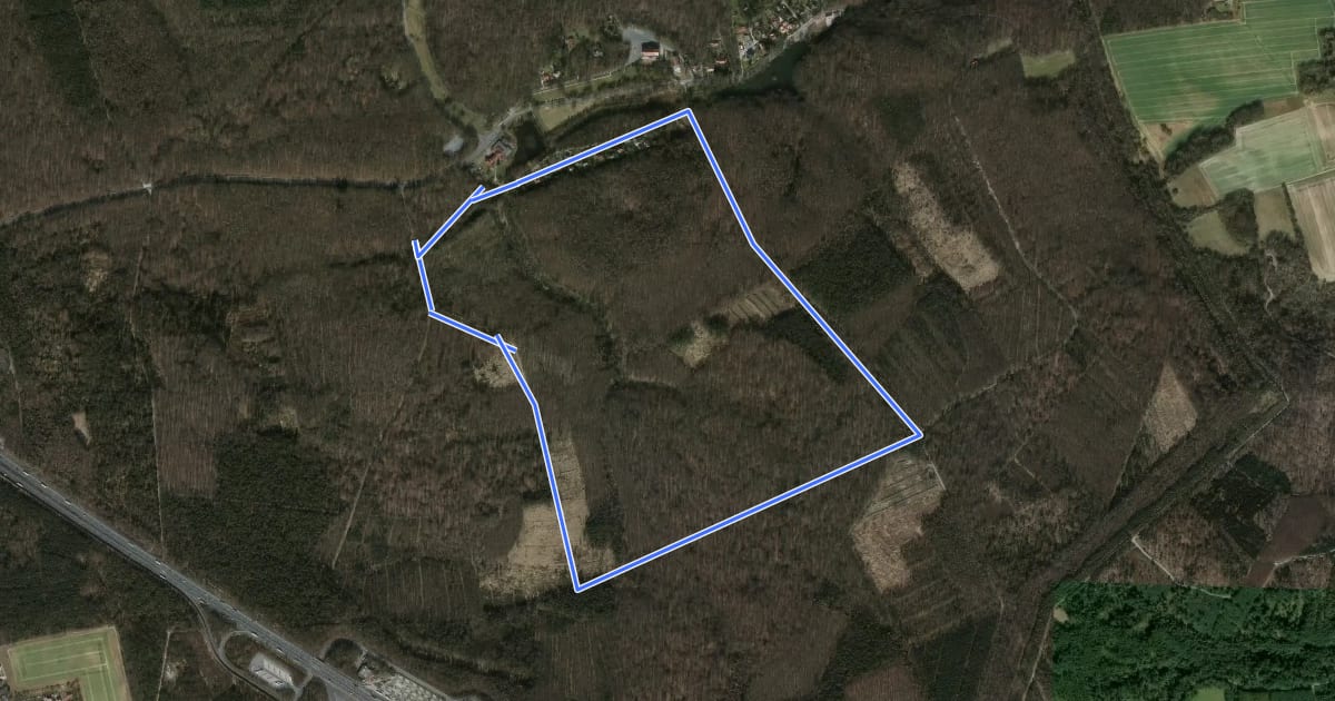 Маршрут Lappwald Rundwanderweg 4 на спутниковом снимке