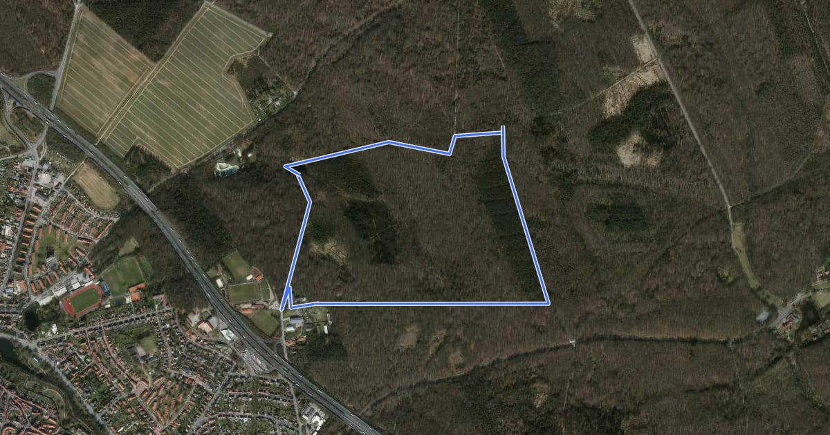 Маршрут Lappwald Rundwanderweg 6 на спутниковом снимке