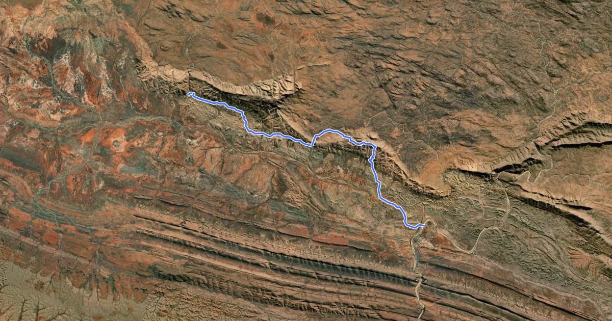 Маршрут Larapinta Trail Section 11 на спутниковом снимке