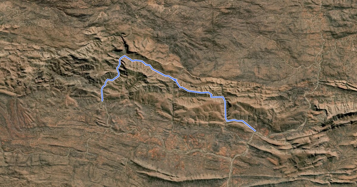 Маршрут Larapinta Trail Section 5 на спутниковом снимке