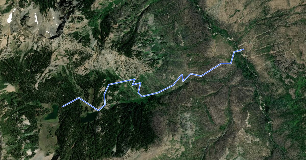 Маршрут Larch Lakes Trail на спутниковом снимке