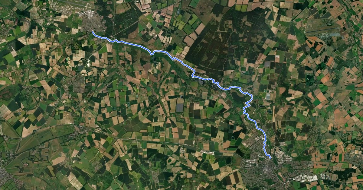 Маршрут Lark Valley Path на спутниковом снимке