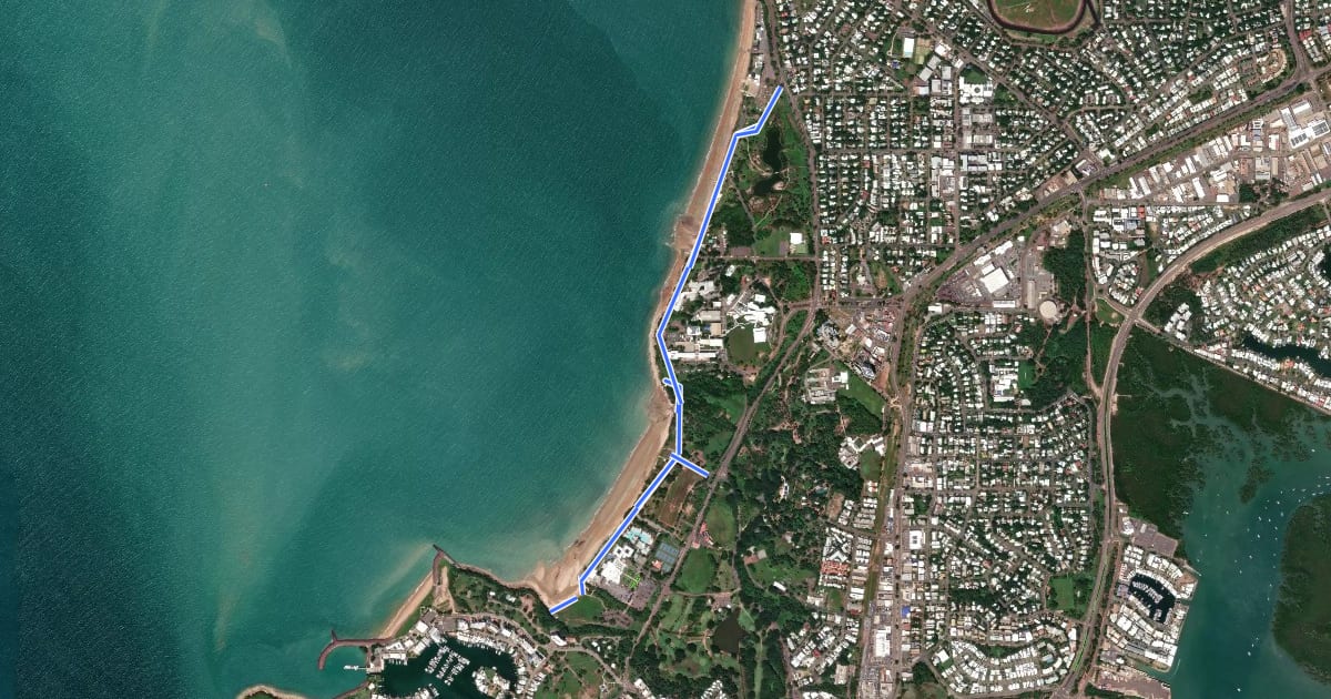 Маршрут Larrakia Coastal Path на спутниковом снимке