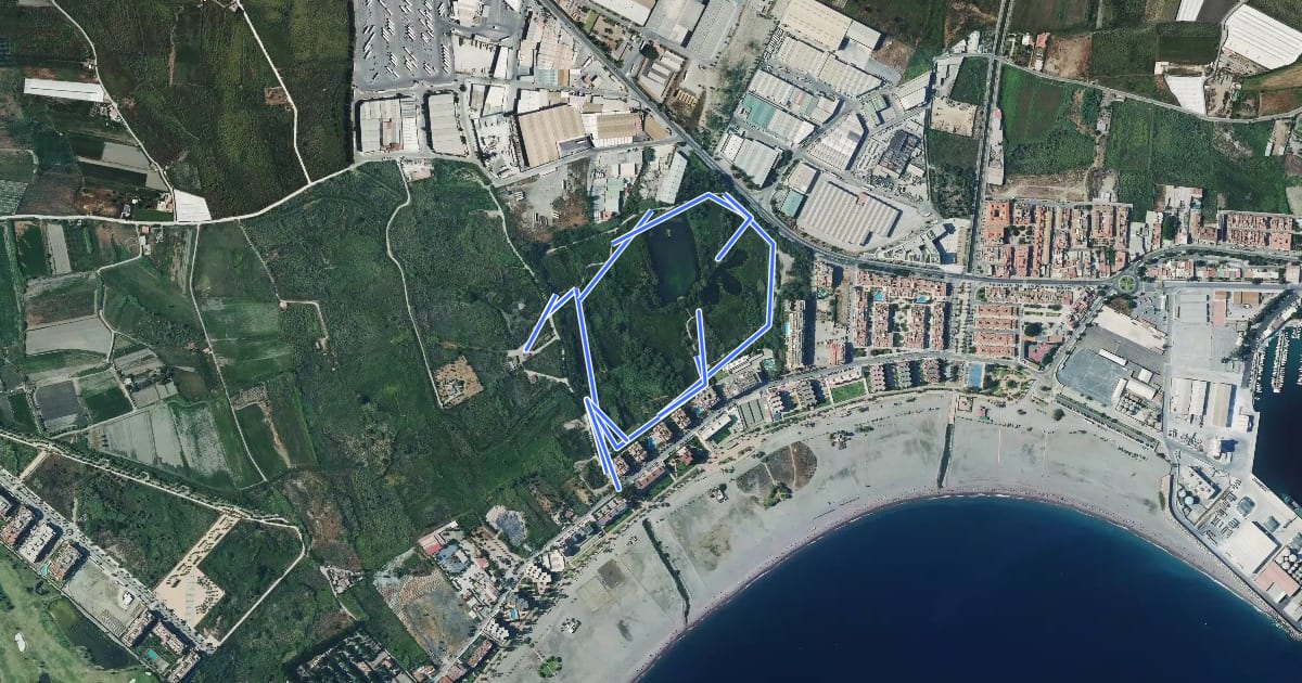 Маршрут Las Lagunas на спутниковом снимке