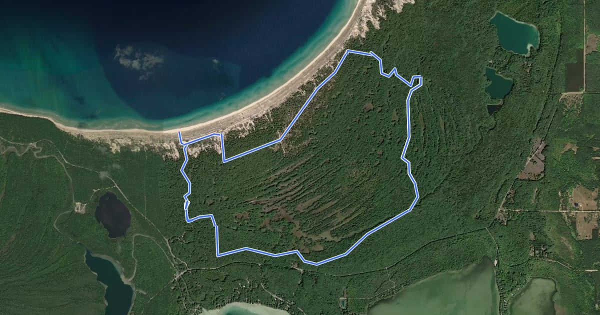 Маршрут Lasso Loop (Platte Plains) на спутниковом снимке