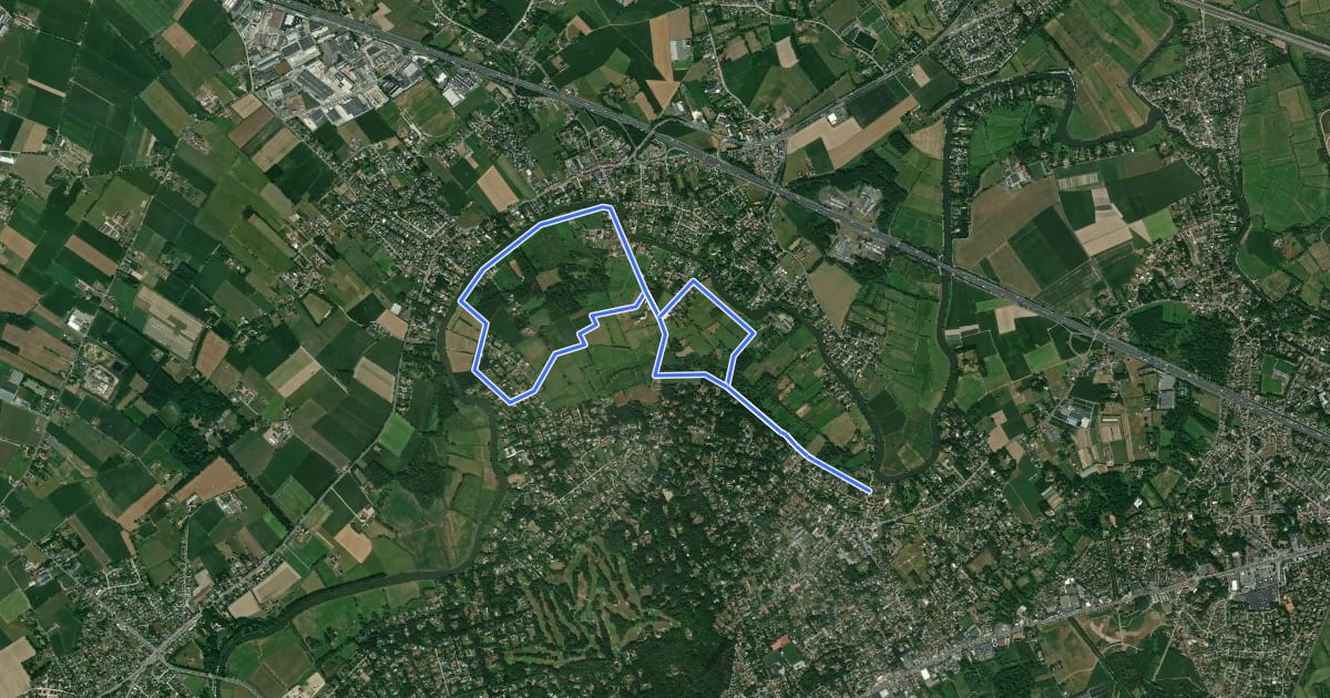 Маршрут Latemse Meersen Wandelroute на спутниковом снимке