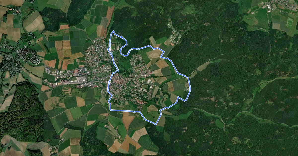 Маршрут Laubach Panoramaweg на спутниковом снимке