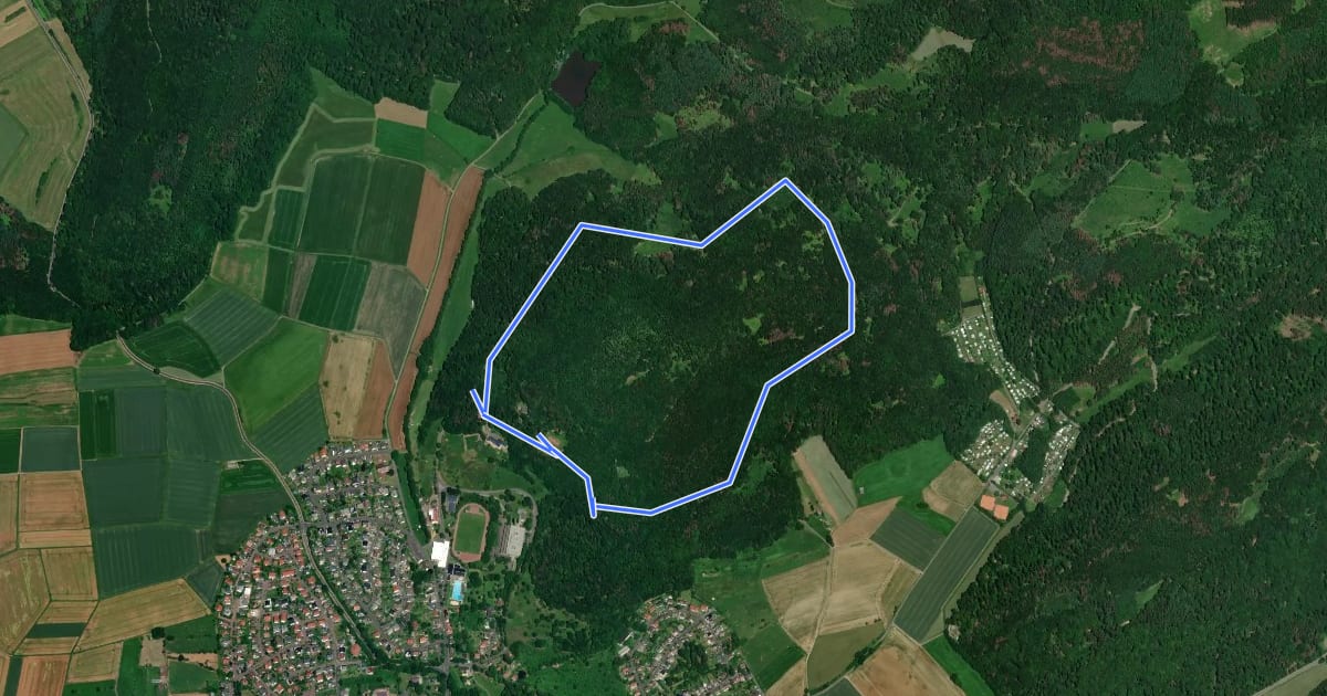 Маршрут Laubach Ramsbergrundweg на спутниковом снимке