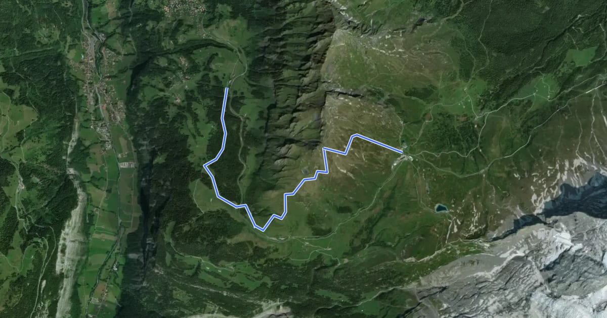 Маршрут Lauberhorn Trail на спутниковом снимке