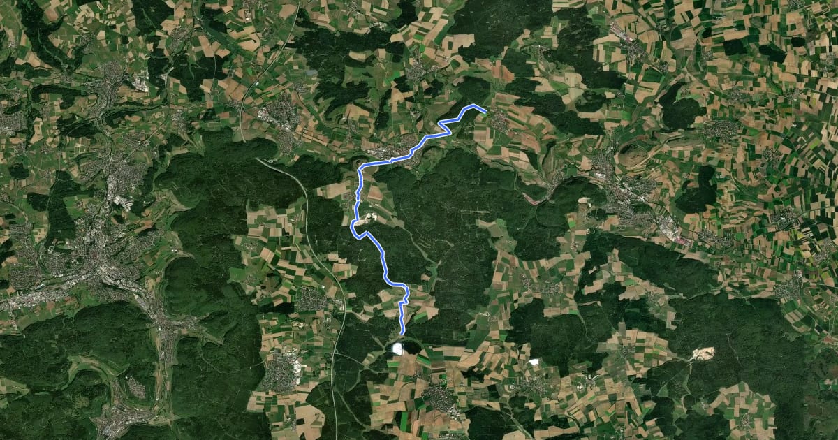 Маршрут Lauchheim - Beuren на спутниковом снимке
