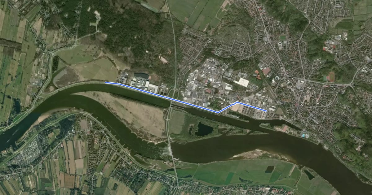 Маршрут Lauenburg/Elbe - Wentorf b. Hamburg на спутниковом снимке