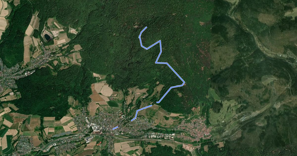 Маршрут Laufach Rundwanderweg L1 на спутниковом снимке