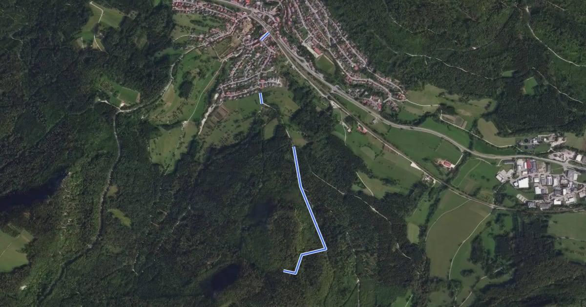 Маршрут Laufen - Gräbelesberg на спутниковом снимке