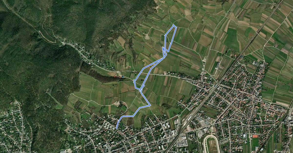 Маршрут laufend geniessen (Baden-Pfaffstätten) на спутниковом снимке