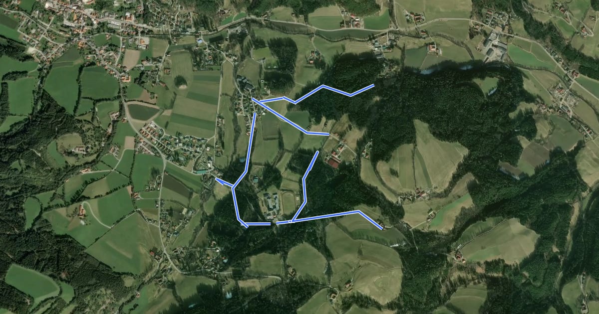 Маршрут laufend geniessen (Kirchberg am Wechsel) на спутниковом снимке