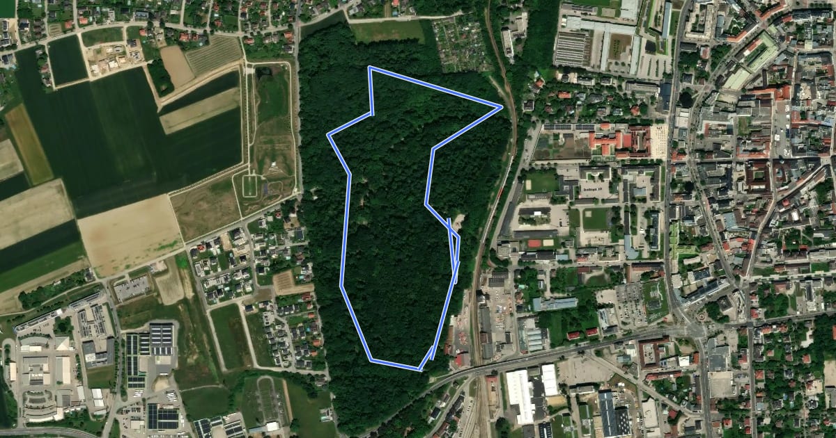 Маршрут Laufrunde Stadtwald (5) на спутниковом снимке