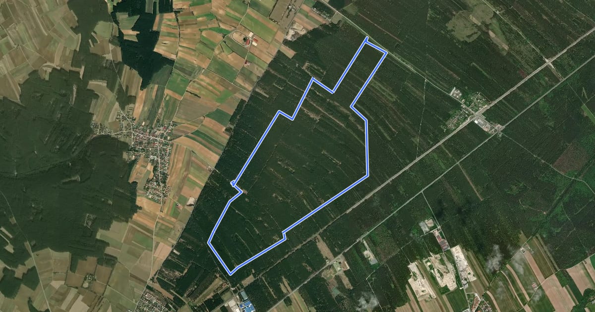Маршрут Laufstrecke Föhrenwald 1 на спутниковом снимке