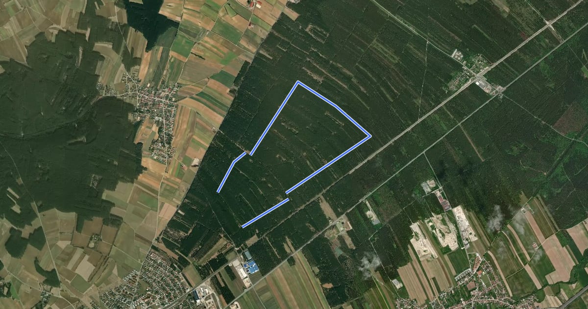 Маршрут Laufstrecke Föhrenwald 2 на спутниковом снимке