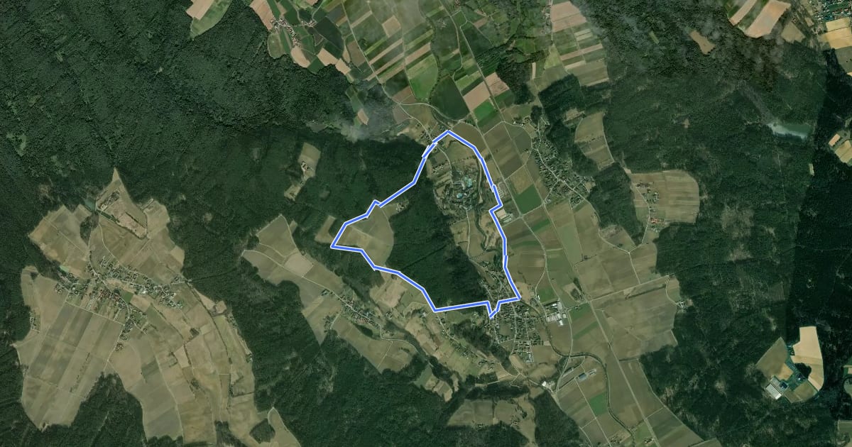 Маршрут Laufstrecke um den Blumauberg на спутниковом снимке