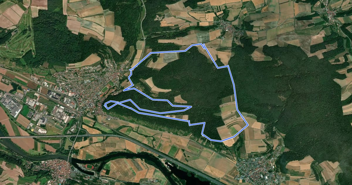 Маршрут Lauftour EBL2 на спутниковом снимке