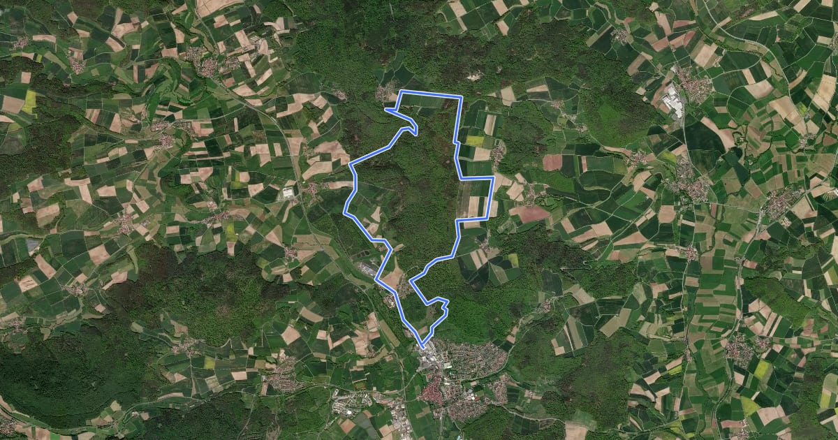 Маршрут Lauftour EBN1 на спутниковом снимке