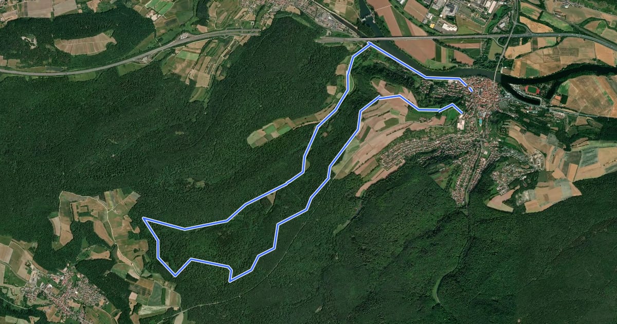 Маршрут Lauftour ELT1 на спутниковом снимке