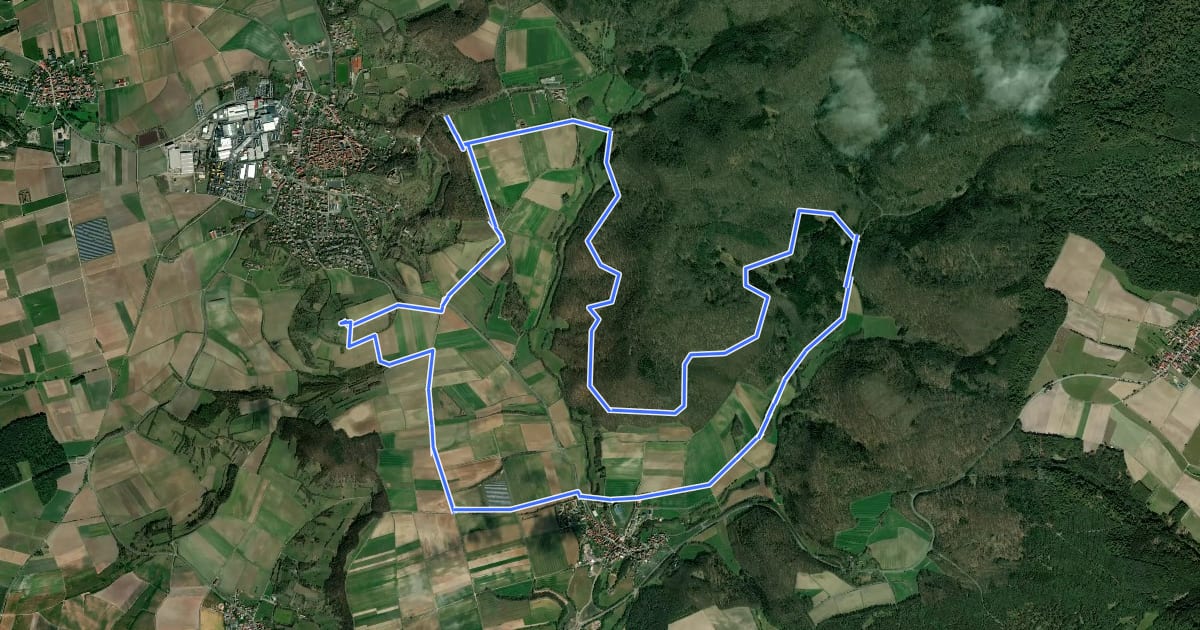 Маршрут Lauftour KÖN3 на спутниковом снимке