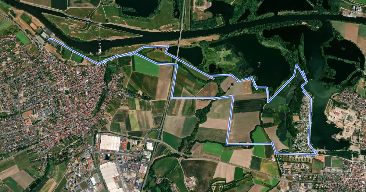 Маршрут Lauftour KNE1 на спутниковом снимке
