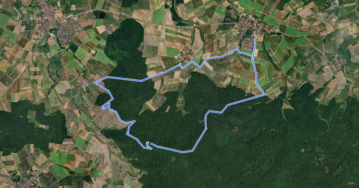Маршрут Lauftour KNE2 на спутниковом снимке