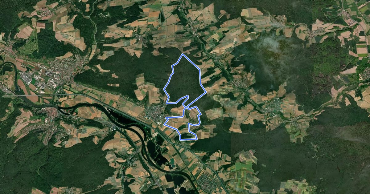 Маршрут Lauftour STE1 на спутниковом снимке
